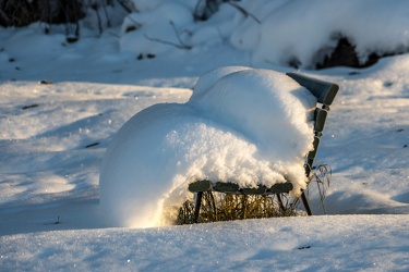 Snow on bench